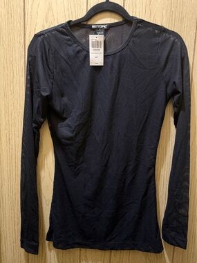 Hot Topic fishnet Mesh Long Sleeve Top